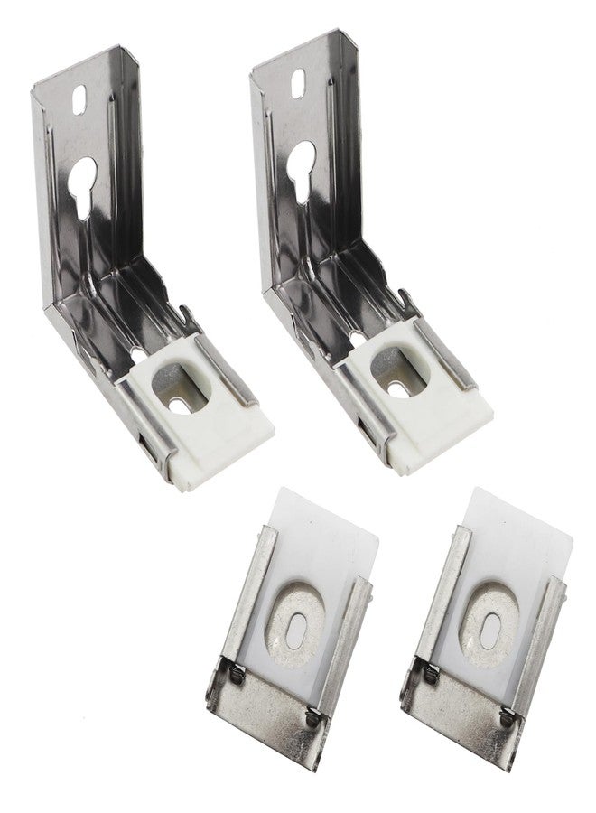 Caishun 2 Sets 2.8x1.2inch Silver Metal Vertical Blind Mounting Bracket Replacement Mounting Hardware for Interior and Exterior Zebra Roller Blinds and Soft Screen Shades - Image 1